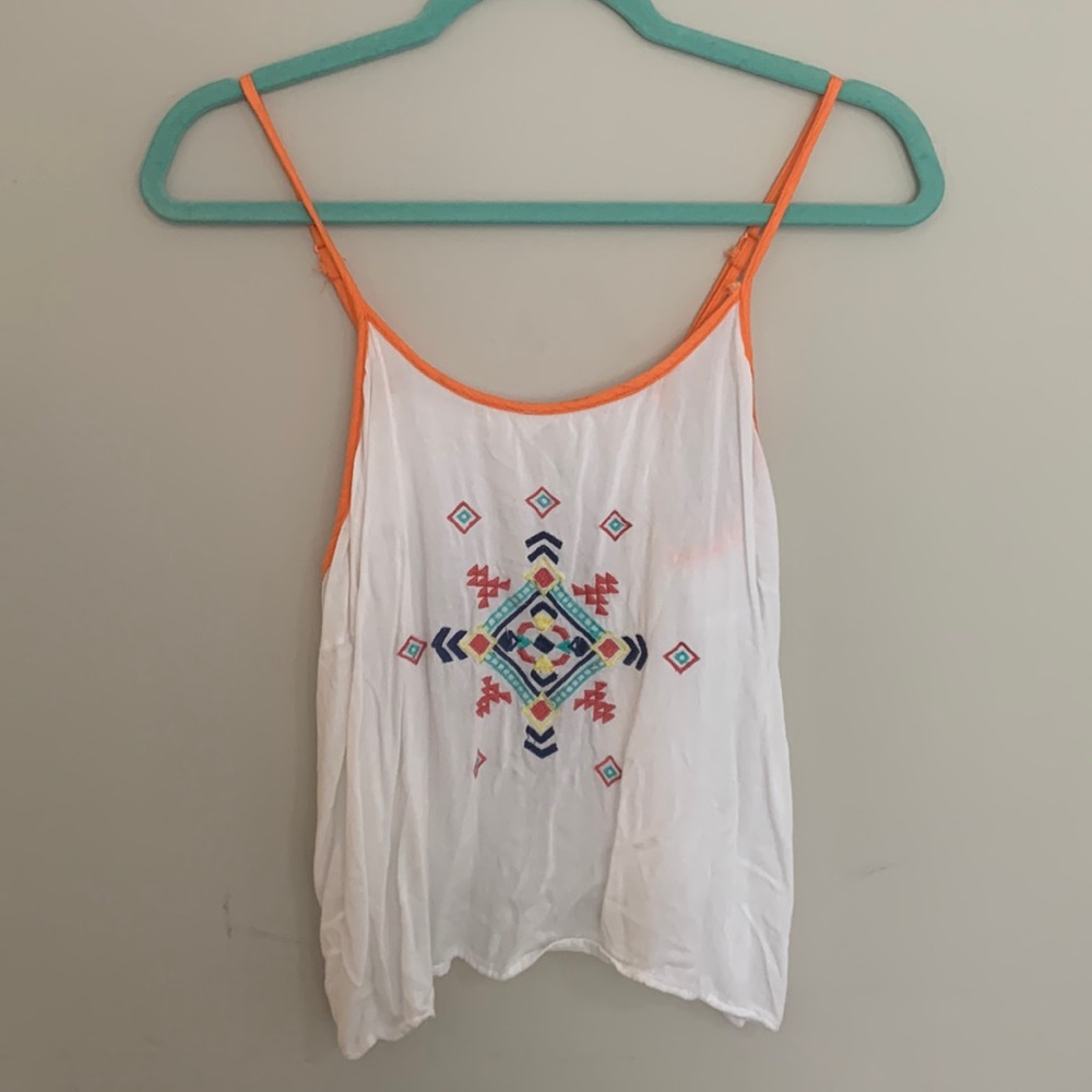 Truth NYC Boho Embroidered Top with Adjustable Straps Size Large